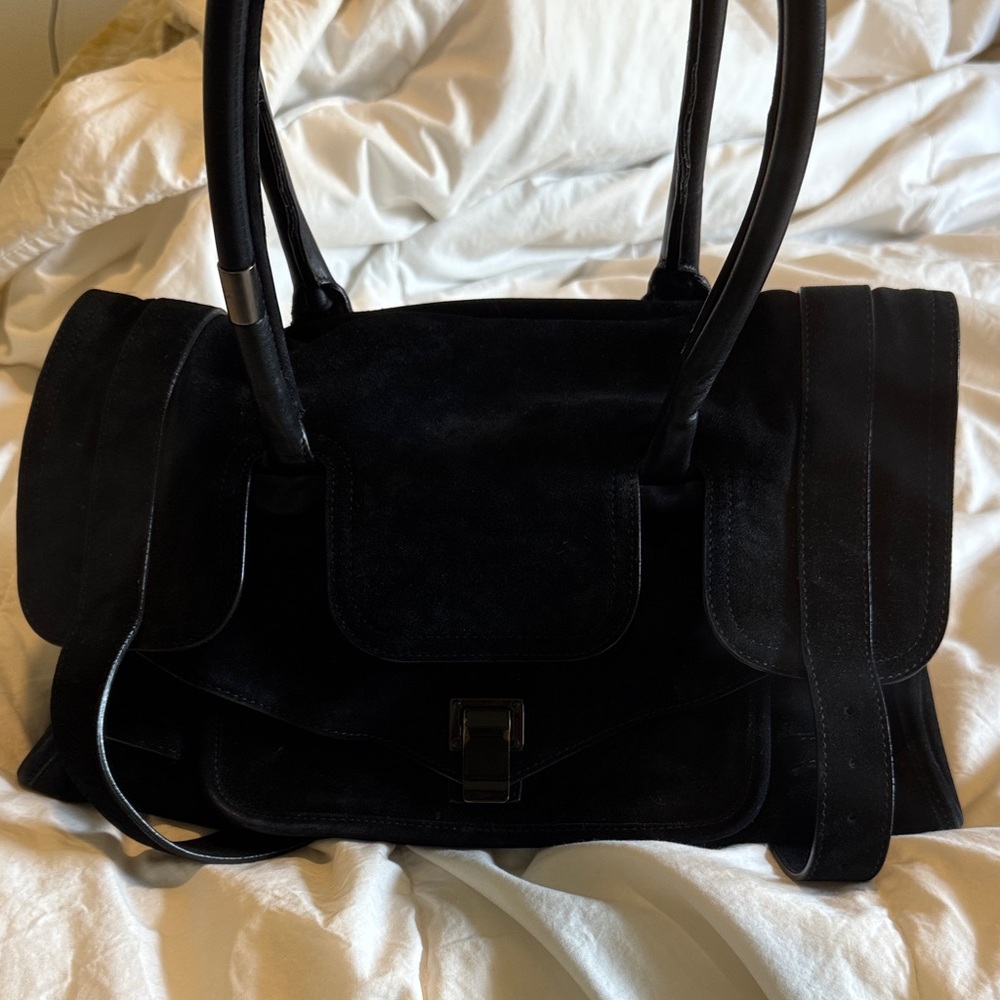 Proenza Schouler Black Suede Shoulder Bag